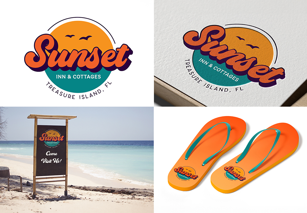 Sunset Inn & Cottages-Logo Design